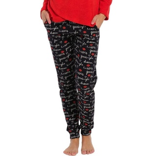 Rebelle Pyjamahose Damen Pyjamahose (1-tlg) Baumwolle schwarz 36