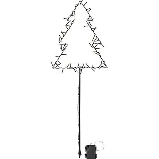 Star Trading LED-Lichterbaum Spiky Metall 32x90cm inkl. Erdspieß schwarz