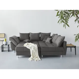 Collection AB Polstergarnitur Joseli Sitzmöbel-Sets Samtvelours Recamiere links oder rechts grau (anthrazit), Couchgarnituren Sets (36412263-0)