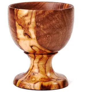 DAS OLIVENHOLZBRETT® 1 x Eierbecher/Eierbecher aus Olivenholz/Eierbecher aus Holz/handgedrechselt ca 6,5cm -8cm hoch