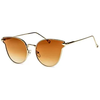 Caspar Sonnenbrille SG043 große Damen Cat Eye Katzenauge Sonnenbrille braun