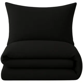 nyvi Biber Winter Bettwäsche Deluxe Schwarz 155 x 220 cm + 80 x 80 cm
