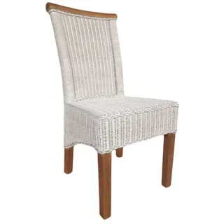 soma Sessel Soma Esszimmer-Stuhl Rattanstuhl weiß Perth Sitzkissen Leinen weiß, Stuhl Sessel Sitzplatz Sitzmöbel bunt