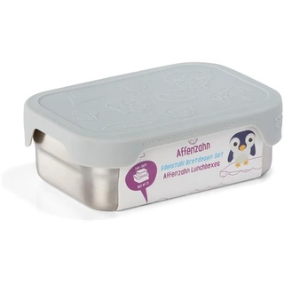 Affenzahn Lunchbox, mit Snackbox, aus Edelstahl, für Kinder grau