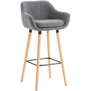 deluke Barhocker mit Lehne 99 x 55 x 46 cm Hellgrau
