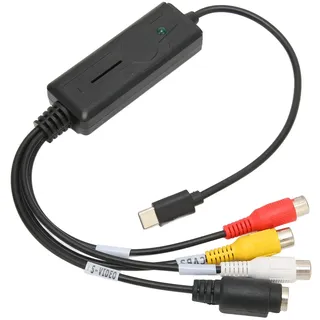 USB C 2.0 Audio Video Capture Card, zu USB Konverter Adapter AV NTSC PAL Video S Video zu USB C 2.0 ADC Konverter, Unterstützt 7/10/2000/XP/Vista/OS X