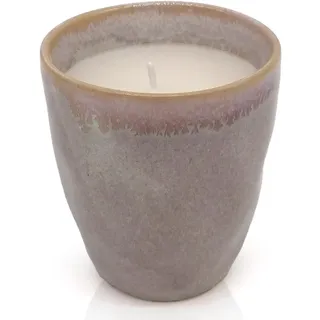 Mea-Living STONEWARE Kerze im Espressobecher sand, handgemachtes Steingut, 150 ml, wunderschönes Geschirr mit Kerze