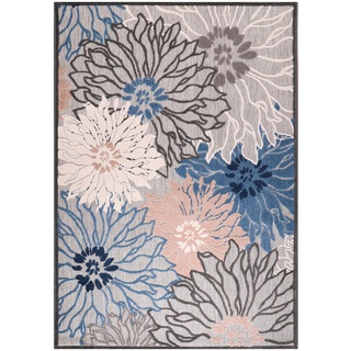 Novel Outdoorteppich Floral, Grau, B/L: ca. 240x330 cm, Oeko-Tex® Standard 100, pflegeleicht, Teppiche & grau