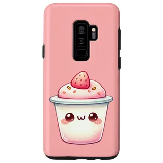 Hülle für Galaxy S9+ Niedliche Kawaii-Erdbeer-Joghurt-Tasse