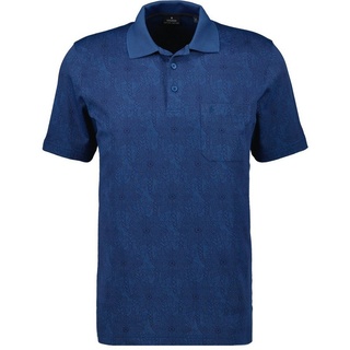 RAGMAN Poloshirt Softknit-Polo Jacquard mit Brusttasche blau S