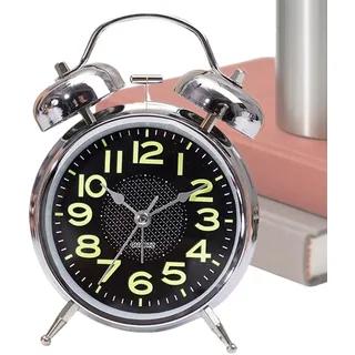 Mechanischer Wecker mit Aufzug, mechanischer Wecker mit Aufziehhilfe | leiser Timer, 8 cm, Schlafzimmer, Senioren, Büro, Nachttisch, Reise, Haus
