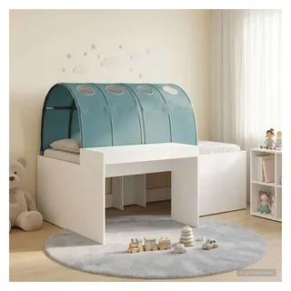 vidaXL Hochbett mit Schreibtisch für Kinder 0 x 0 cm Holz weiß/hellblau