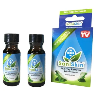 SaniSkin Stielwarzen-Lösung Set 2-tlg. Stielwarzenentferner mit Salicylsäure, Einfach & schmerzfrei Stielwarzen selbst entfernen, Für alle Hautt...