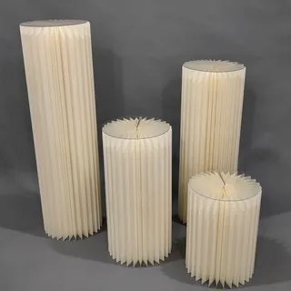 4 große, faltbare Papiersäulen mit Acryl-Deckel – Präsentationsständer für Hochzeiten, Geburtstage, Partys, Veranstaltungen, Dekorationen, elegante Klappsäulen, langlebig und wiederverwendbar