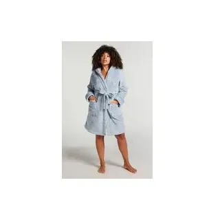 Hunkemöller Bademantel Fleece Blau, XL/XXL