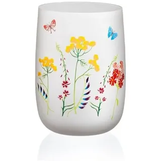 Crystalex Dekovase Kristallvase Herbs Wiesenkräuter Blumenvase Tischvase 180 mm (Einzelteil, 1 St., 1 x Vase), Kristallglas, Bohemia weiß