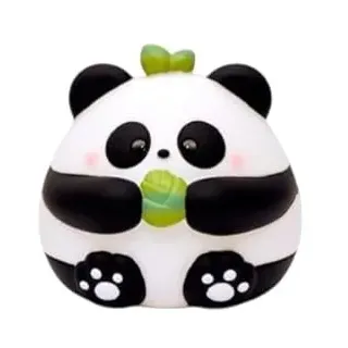 XL Dekorative Spardose aus Hartplastik, Tiermotive: Fuchs, Kuh, Panda, Hase, Schaf, Schwein (runder Panda)