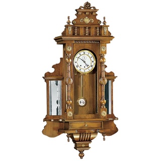 Casa Padrino Luxus Barock Wanduhr Braun / Gold - Prunkvolle Barockstil Uhr - Handgeschnitzte Barock Pendeluhr - Luxus Qualität - Made in Italy