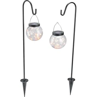 esotec Dekoleuchte Glas 12,0 cm 2er Set schwarz