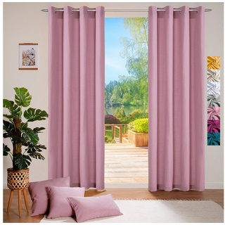 Vorhang Dekoschal Baumwolle Vorhang Deko Gardine Ösenschal, heimtexland, Ösen (1 St), blickdicht, Baumwoll-Gemisch, blickdicht rosa