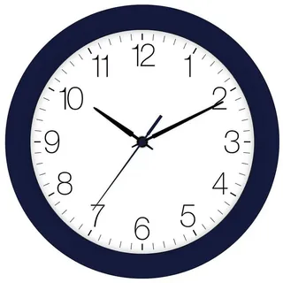 EUROTIME Funkwanduhr Funk-Wanduhr indigo-blau blau