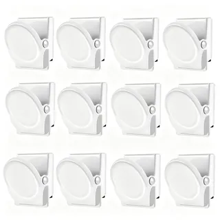 Molinter Magnet Klammer kühlschrank Magnetclips Metall Clips Kühlschrankmagnete für Whiteboard Wandnotiz Magnetische Binder Ordner Küche 12 Stücke/set (Weiß)