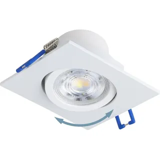 EGLO LED Einbaustrahler Saliceto, dimmbare Deckenspots, Deckenstrahler eckig flach, Aluminium in Weiß, neutralweiß, 8,8 x 8,8 cm - Weiß
