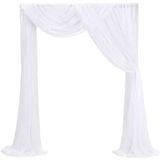 Tüll Meterware Tüllstoff Tüll Weiß 6m x 1.6m 1 Stück Polyester | Chiffon Stoff Tüll Stoff Weißes Tuch Leicht Atmungsaktiv Hochzeit Vorhang Dekoration für Party Bogen Tüll Meterware