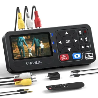 UNISHEEN VHS to Digital Converter - Add Battery Holder,Compatible with VHS, VCR, DVR, DVD, Hi8, Mini DV, Camcorder, Cassette Tape, Gaming Consoles
