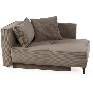 None Recamiere Rex Cord Grau Taupe