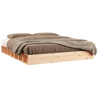 vidaXL Massivholzbett 200 x 200 cm Braun