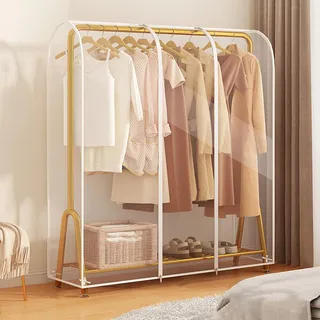 Kleiderständer Schutzhülle, Kleiderständer-Abdeckung mit Reißverschluss, for Kleiderständer-Kleidung, Wasserdicht, Staubdicht, PEVA-Material (Mehrere Größenoptionen)