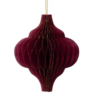 coopz Weihnachtskugel Weihnachtsschmuck Papier Anhänger Orient 12,5 cm Weihnachten, Farbe:Bordeaux