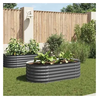 vidaXL Garten-Hochbeet verzinkt Stahl 160 x 80 x 44 cm Grau