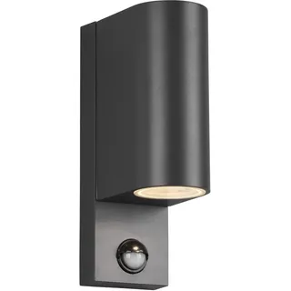 meineWunschleuchte Außen-Wandleuchte Höhe 22cm für Hausbeleuchtung, | Bewegungsmelder 2x GU10 LED, moderne Up and Down Außenleuchte in Anthrazit für die Haus Wand IP44