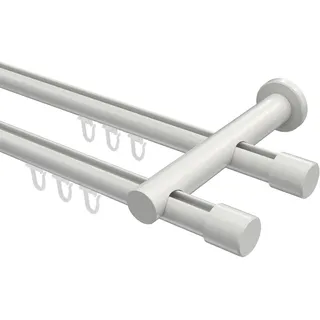 GARDINENSTANGE INNENLAUF Platon Santo 280 cm (geteilt in 2 x 140 cm), 2-läufig, 20 mm Ø Weiß