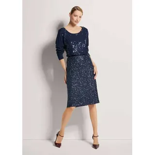 Madeleine Pencil-Skirt Damen Wendepailletten Blau 38