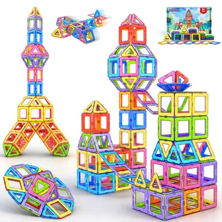 COOLJOY Magnetische Bausteine, Magnetspiel STEM Magnetbausteine, Montessori Spielzeug ab 3 Jahre, Magnete Spielzeug ab 3 4 5 Jahre, 40 Teile Magnetbausteine, Ostern Geschenk für Kinder Jungen Mädchen