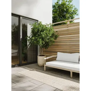 benuta Basic In- & Outdoor Teppich Kaleo - Beige 70x200 cm - Geometrische Muster - Wetterfest & UV-beständig für Balkon, Terrasse, Garten, Küchenteppich & Wohnzimmerteppich - Leicht zu Reinigen