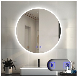 duschspa Badspiegel Badezimmerspiegel Rund Spiegel mit LED Beleuchtung, Φ 50-100 cm BT+Touch+Dimmbar+Beschlagfrei - Ø 70 cm