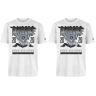 New Era Cap NFL Oversized T-Shirt Screent Print Distressed Team Graphic Las Vegas Raiders White Unisex