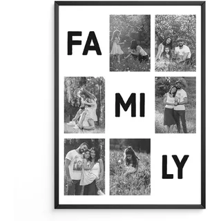 Adel Bags Personalisiertes Poster & Wandbild, Personalisierte Familienkarte, Personalisierte Geschenke, Wanddekoration, Geschenkidee, Anpassbares Poster mit optionalem Rahmen, Größe A3/A4 (Design 3)