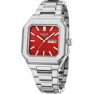 Herren Armbanduhr Analog Quarz Edelstahl Quadratisch Wasserdicht Business Militär Uhr Klassische Designeruhr für Männer