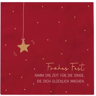 Grafik-Werkstatt Werkstatt Servietten für Weihnachten und Advent | 20 Stück | 12, 5 x, cm | rot | Frohes Fest, 61717, Mittel