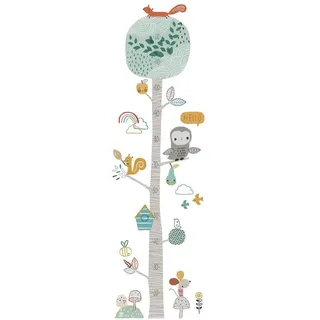 Guooe Wandtattoo Kinderzimmer Junge Mädchen Wandsticker Messlatte Kind Große Baumeichhörncheneule Abnehmbare Vinyl Diy Messleiste Wohndeko Wachstum Höhenmesser Wohnzimmer Babyzimmer