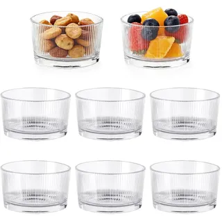 Umllpet Dessertgläser 8er Set, 200 ml aus Glas Eisbecher Gläser Eisschalen Dessertschalen Spülmaschinenfest, Transparente Kleine Dessertschalen für Dessert, Tiramisu, Pudding, Joghurt-Müsli
