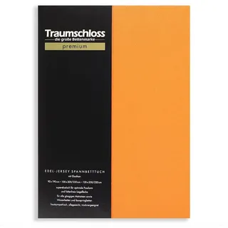 Traumschloss Spannbettlaken Baumwolle-Jersey-Elasthan 90 x 200 - 100 x 220 cm orange