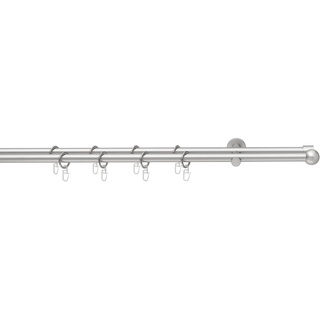 Gardinenstange GOOD LIFE "BOLA" Gardinenstangen Gr. L: 260 cm Ø 16 mm, 2 läufig, grau (chromfarben) Gardinen Vorhänge Gardinenstangen mit Ringen