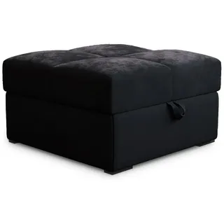 masseno Hocker MIZA Stoff 65 x 38 x 65 cm Schwarz