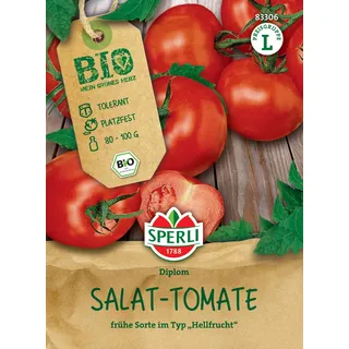 Sperli BIO Salat-Tomatensamen 83306, Hellfrucht F1 | Packungsinhalt für 7 Pflanzen, Wuchshöhe ca. 2m, platzfest